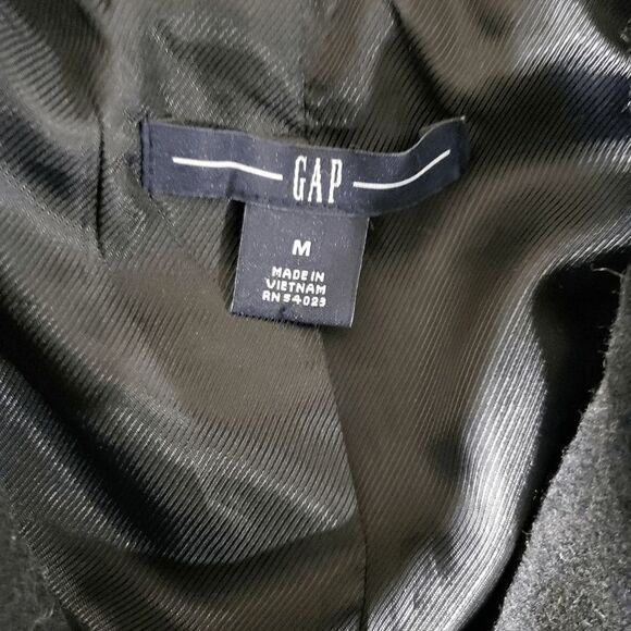 Gap Black/Navy Single Line Double-Breasted Pockets Notched Collar Size M - Picture 5 of 7